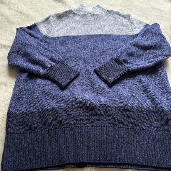 Penningtons Knit Colorblock Sweater | Cozy Blue Pullover | Top Organic Cotton 1X - Picture 6 of 7